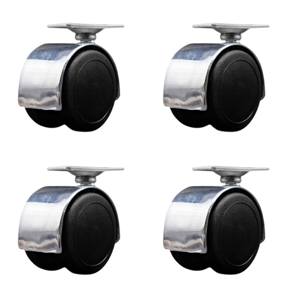 Replacement for McMaster Carr Caster 2798T21 - Swivel Top Plate Caster with 2 in. Bright Chrome Hooded Twin Wheel - 1.18 x 2 in. Top Plate -  Service Caster, MCM-SCC-TP02S50D-NYU-BC-TP2