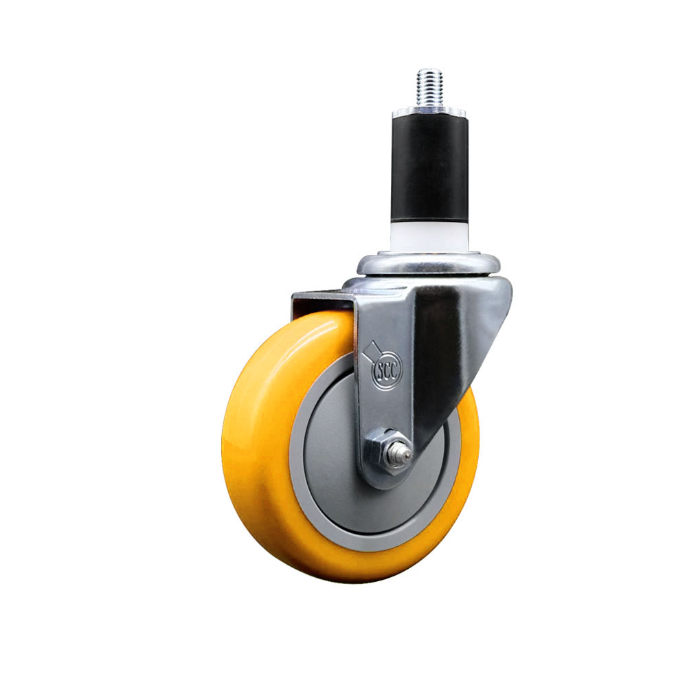 Replacement Caster for Ser-Ware Caster 4B-0050 - Swivel Expanding Stem Caster with 4 in. Yellow Polyurethane Wheel & 1.5 in. Stem