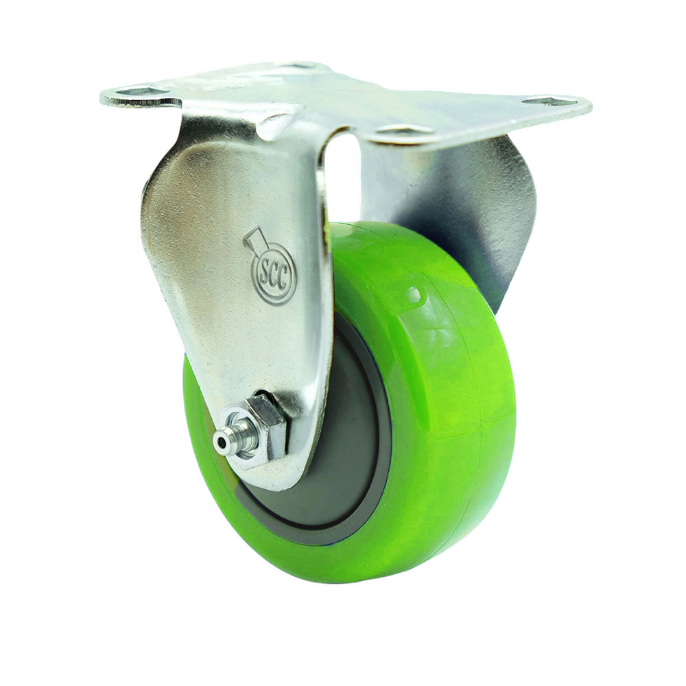 Replacement for Colson Caster 2.03308.92 - Polyurethane Top Plate Rigid Caster with 3 in. Green Wheel - 300 lbs Capacity per Caster
