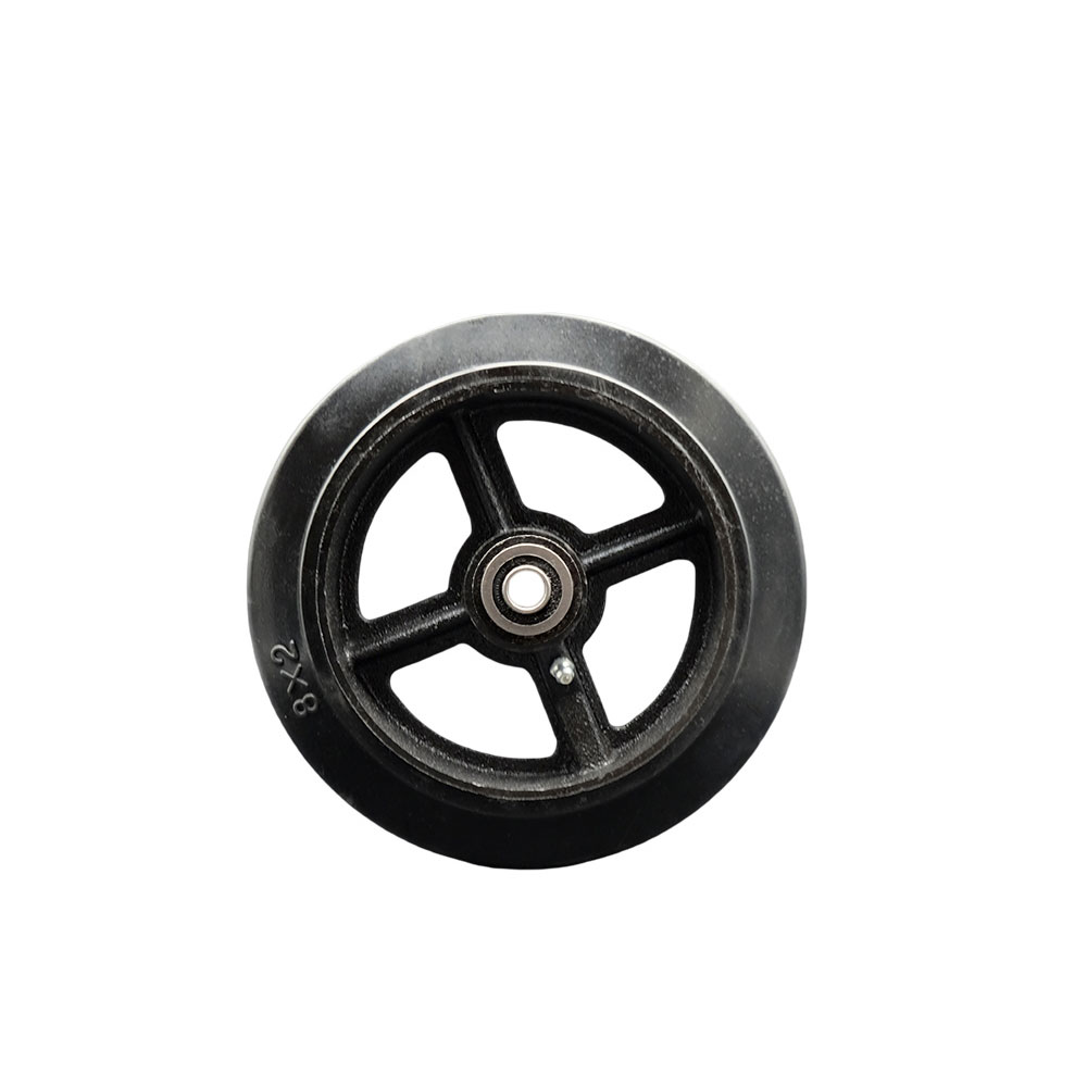 SCC-RSB820 8 x 2 in. Rubber on Cast Iron Wheel Only with Precision Ball Bearing 0.5 in. Bore