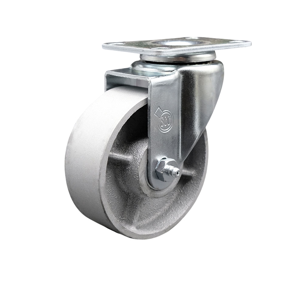 Replacement for Colson Caster 2.04256.12 - Semi Steel Cast Iron Swivel Top Plate Swivel Caster with 4 in. Silver Wheel - 300 lbs Capacity per Caster