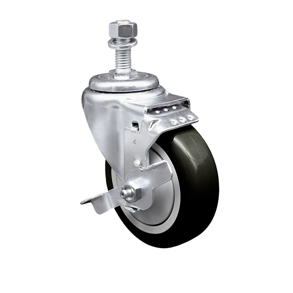 Replacement for Colson Caster 2.04254.95 MTG10 BRK1 - Polyurethane Swivel Threaded Stem Caster - 350 lbs Capacity