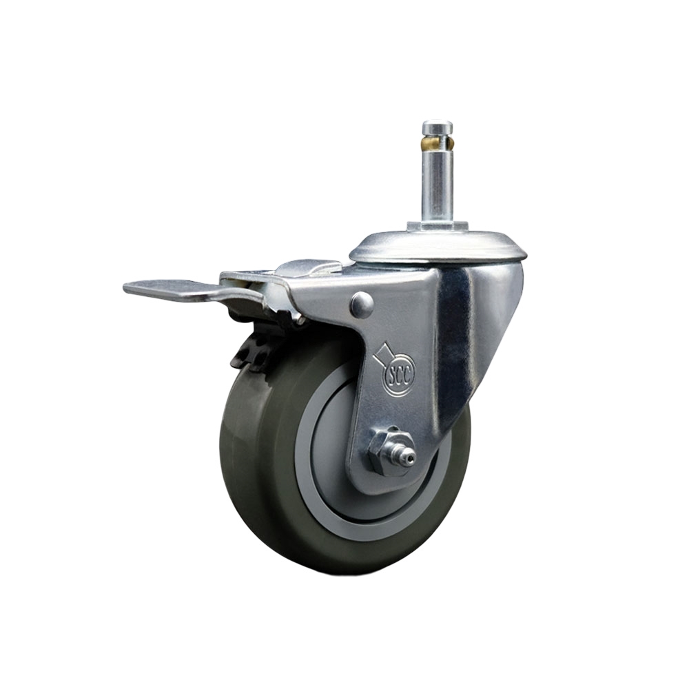 Replacement for Colson Caster 2.03251.95 MTG2 BRK5 - Polyurethane Swivel Grip Ring Stem Caster with 3.5 in. Gray Wheel & 0.43 in. Stem