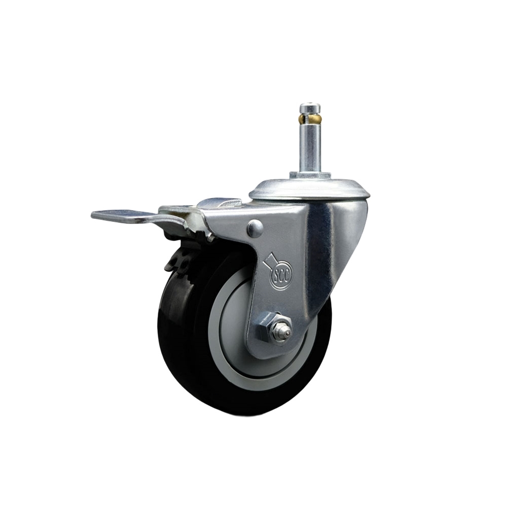 Replacement for Colson Caster 2.03251.95 MTG7 BRK5 - Polyurethane Swivel Grip Ring Stem Caster with 3.5 in. Black Wheel & 0.845 in. Stem