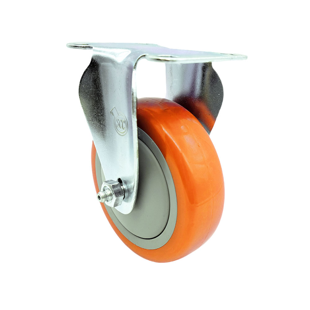 Replacement for Colson Caster 2.04208.95 - Polyurethane Top Plate Rigid Caster with 4 in. Orange Wheel - 350 lbs Capacity per Caster