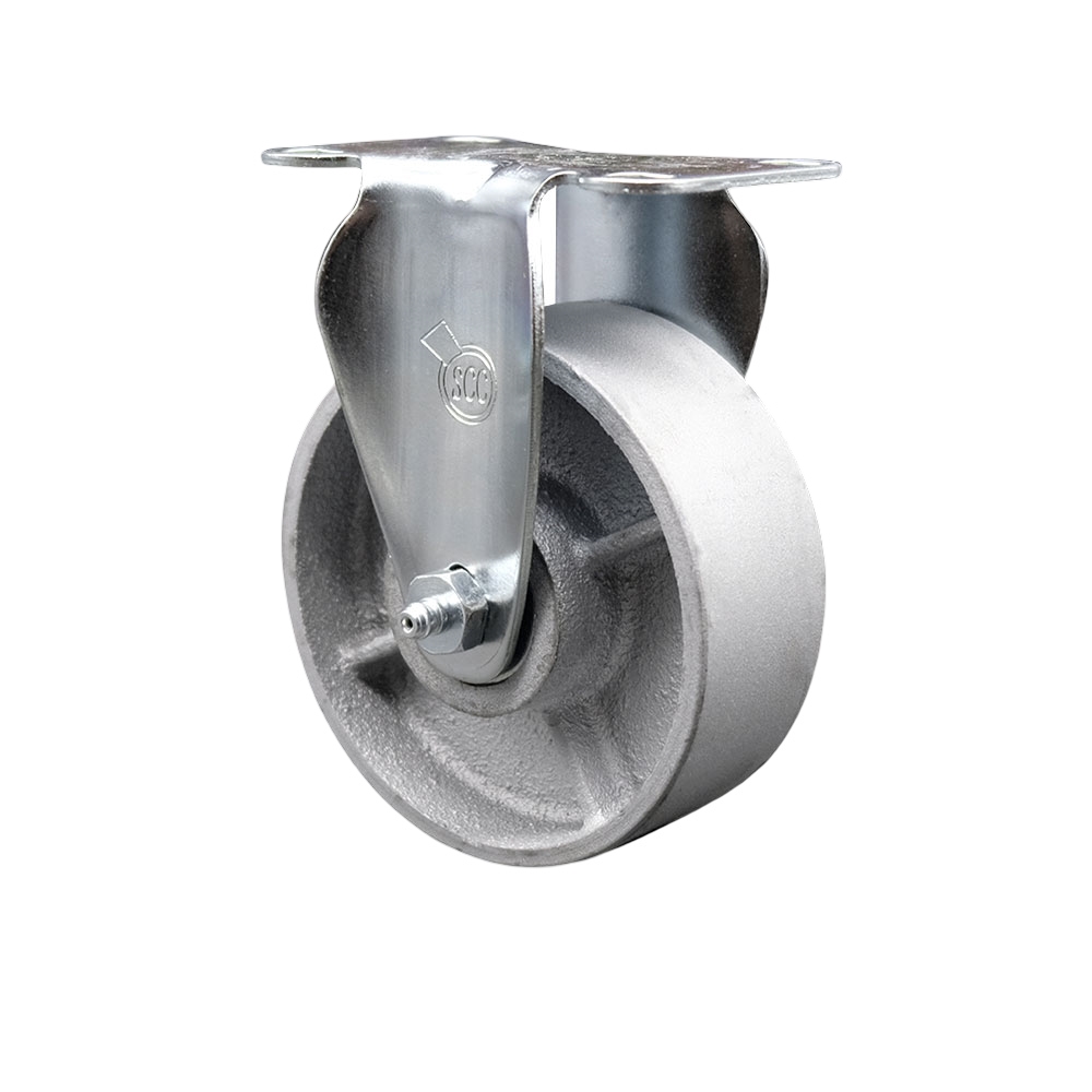Replacement for Colson Caster 2.04208.12 - Semi Steel Cast Iron Top Plate Rigid Caster with 4 in. Silver Wheel - 300 lbs Capacity per Caster