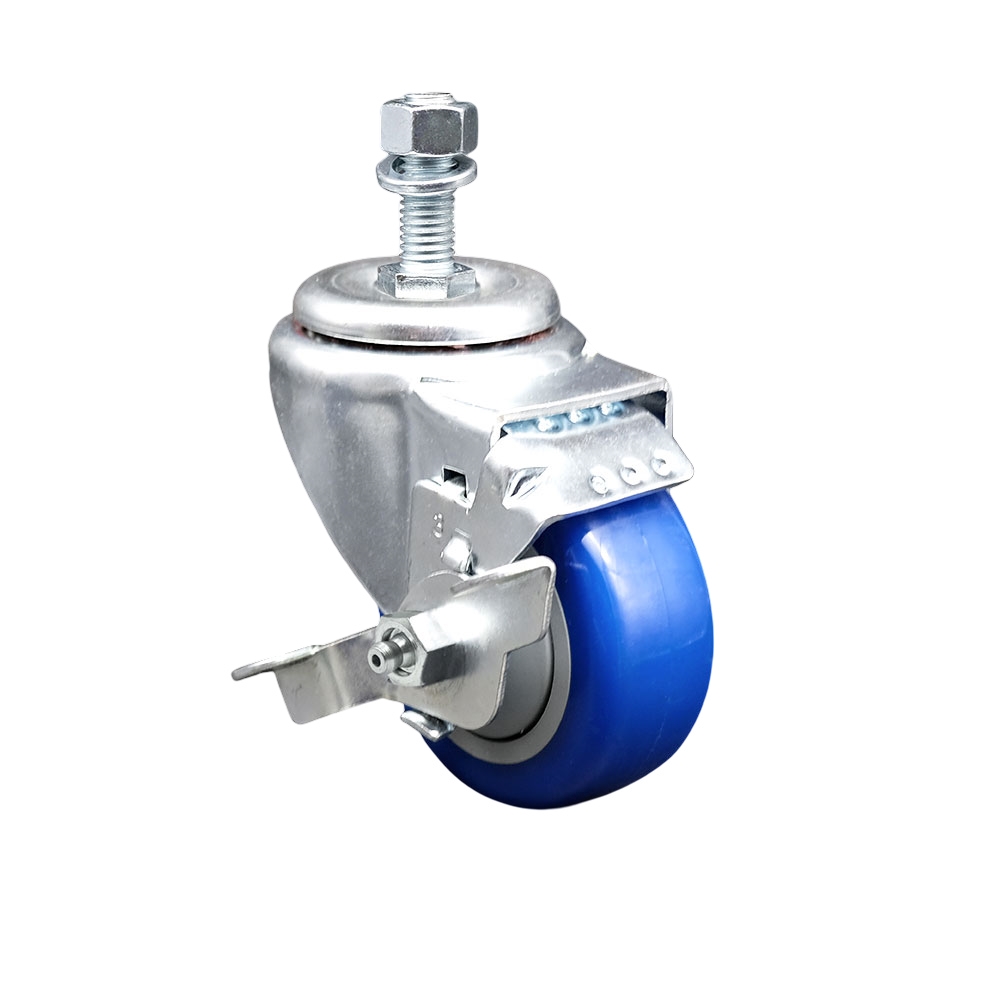 Replacement for Colson Caster 2.03354.92 MTG13 BRK1 - Polyurethane Swivel Threaded Stem Caster - 300 lbs Capacity