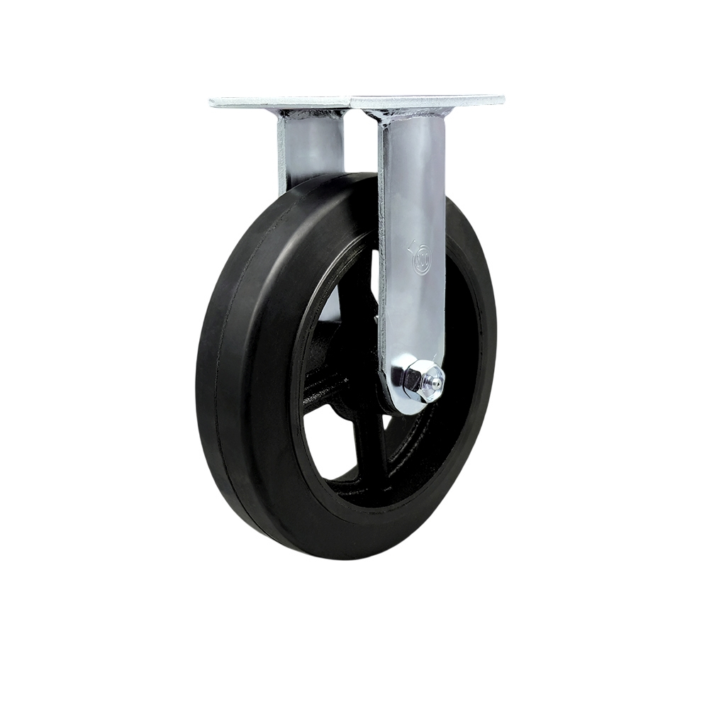 Replacement Caster for Uline Caster H-3327R - Rigid Top Plate Caster with 8 in. Rubber on Metal Wheel - Heavy Duty Replacement Caster