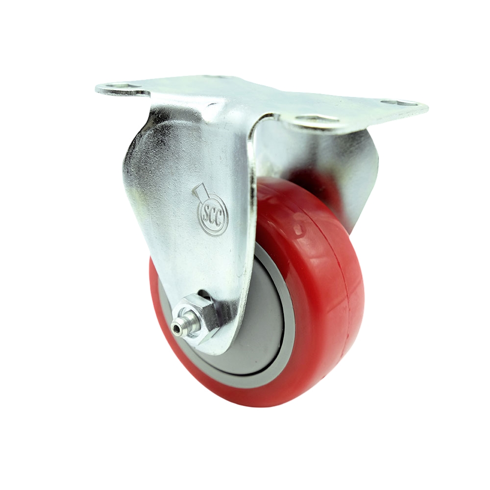 Replacement for Colson Caster 2.03308.92 - Polyurethane Top Plate Rigid Caster with 3 in. Red Wheel - 300 lbs Capacity per Caster