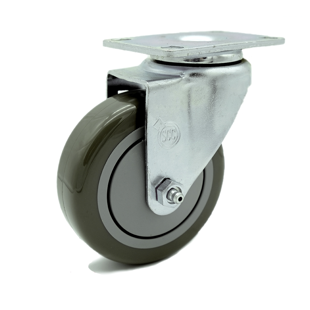 Replacement for Colson Caster 2.04256.95 - Polyurethane Swivel Top Plate Swivel Caster with 4 in. Gray Wheel - 350 lbs Capacity per Caster