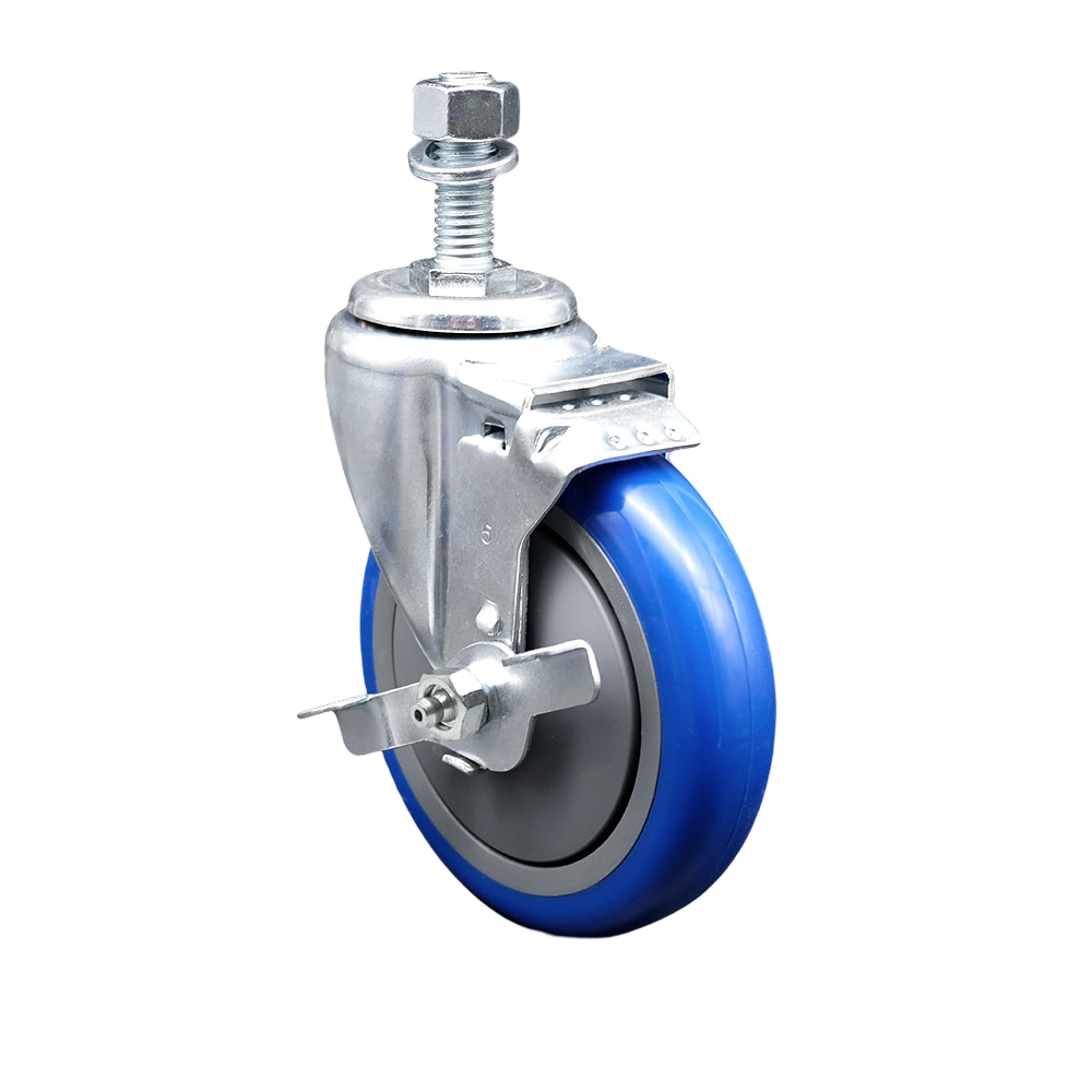 Replacement for Colson Caster 2.05254.95 MTG11 BRK1 - Polyurethane Swivel Threaded Stem Caster - 350 lbs Capacity