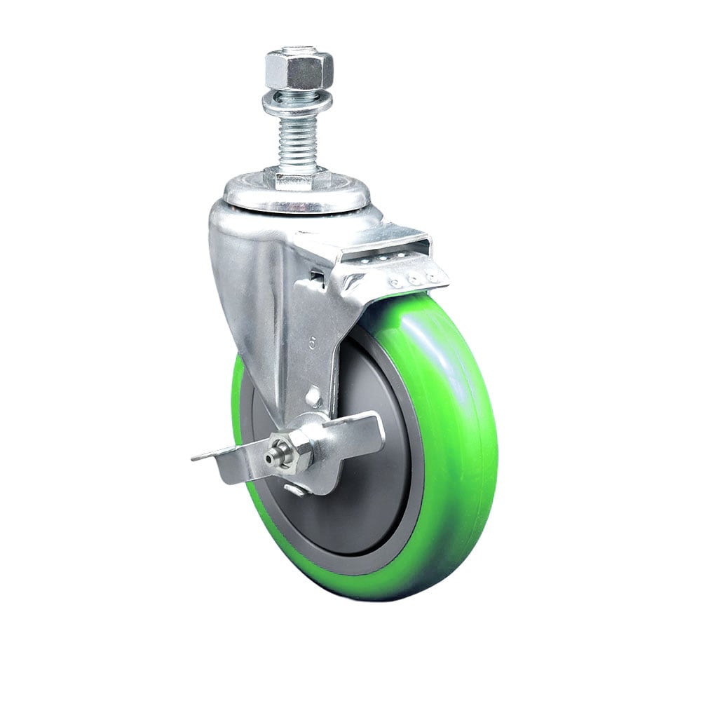 Replacement for Colson Caster 2.05254.95 MTG11 BRK1 - Polyurethane Swivel Threaded Stem Caster - 350 lbs Capacity