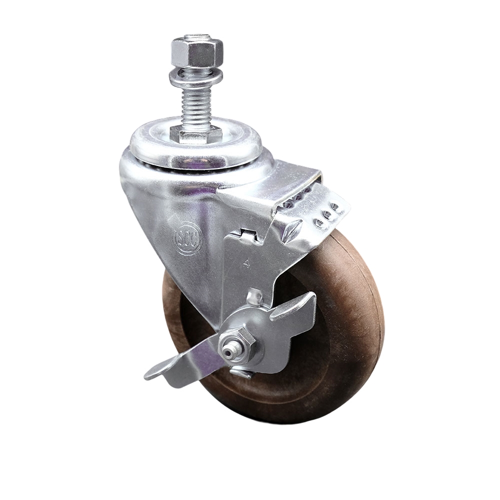Replacement for Colson Caster 2.04254.52 HT MTG15 BRK1 - High Temperature Glass Filled Nylon Swivel Threaded Stem Caster