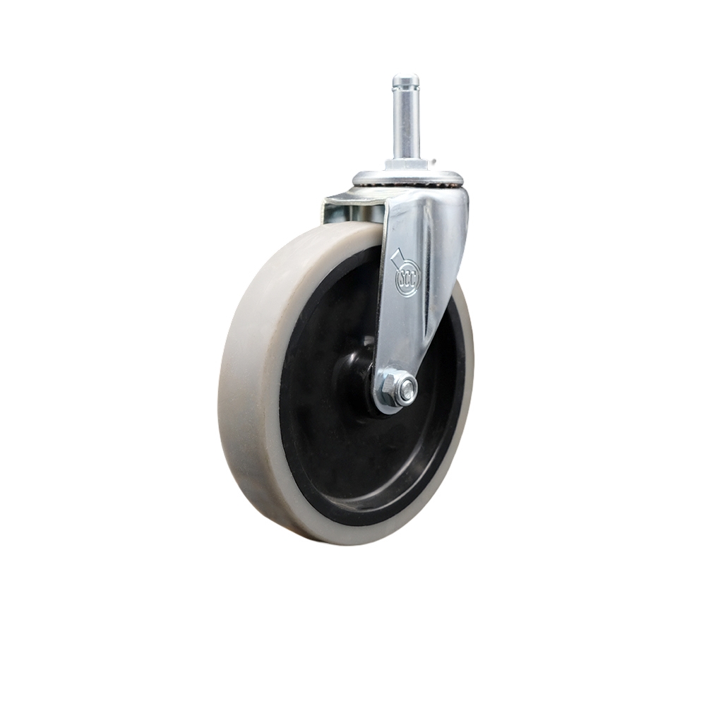 Replacement for Colson Caster 1.05351.441 MTG2 - 5 in. Swivel Thermoplastic Rubber Caster & 0.43 x 1.37 in. Grip Ring Stem - 130 lbs per Caster