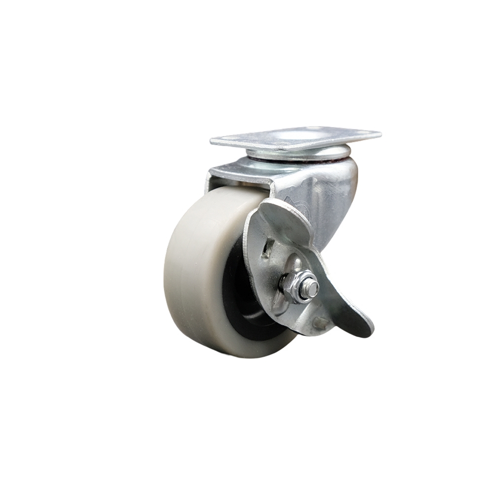 Replacement for Colson Caster 1.02210.441 BRK3 - 2 in. Swivel Thermoplastic Rubber Caster Wheel with Top Plate & Brake - 80 lbs per Caster
