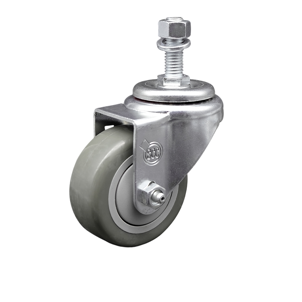 Replacement for Colson Caster 2.03254.95 - Polyurethane Swivel Threaded Stem Caster with 3.5 in. Gray Wheel & 0.5 x 1.5 in. Stem - 300 lbs Capacity