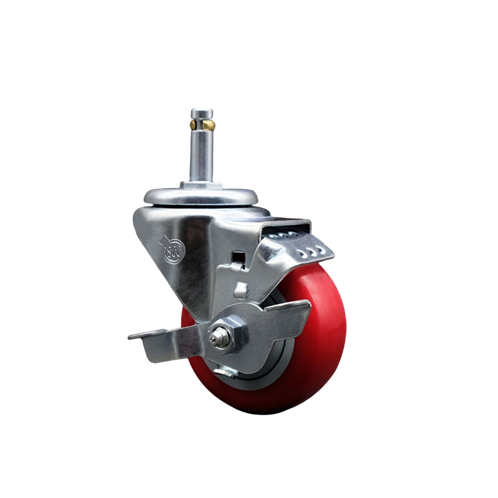 Replacement for Colson Caster 2.03351.92 MTG2 BRK1 - Polyurethane Swivel Grip Ring Stem Caster - 300 lbs Capacity