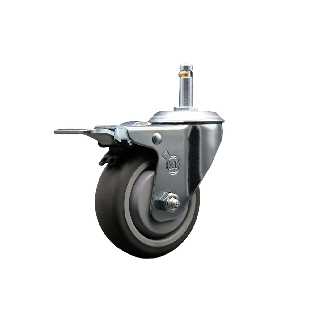 Replacement for Colson Caster 2.03251.445 MTG7 BRK5 - Thermoplastic Rubber Swivel Grip Ring Stem Caster - 3.5 in. Gray Wheel & 0.845 in. Stem
