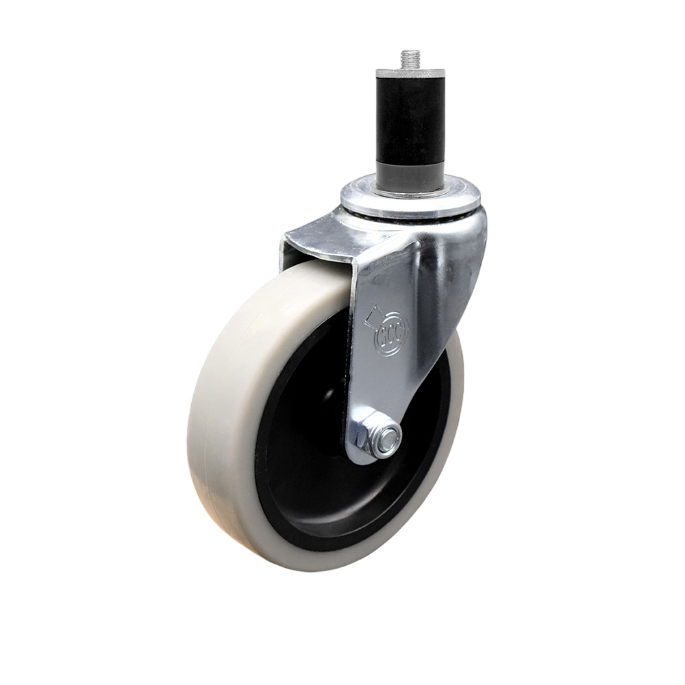 Replacement for Colson Caster 1.04367 MTG47 - 4 in. Swivel Thermoplastic Rubber Caster & 1.62 in. Expanding Adapter Stem - 125 lbs per Caster