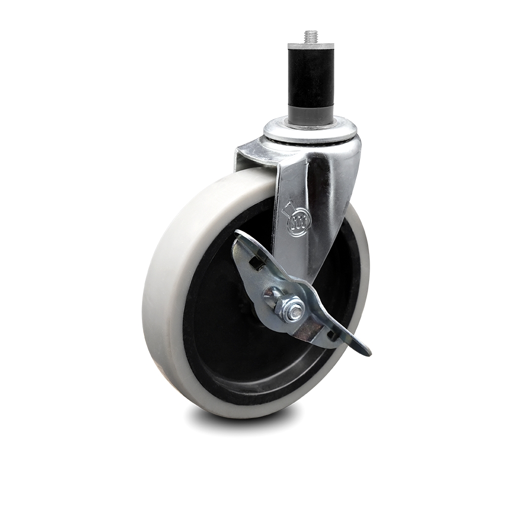 Replacement for Colson Caster 1.05367.441 MTG47 BRK3 - 5 in. Swivel Thermoplastic Rubber Caster & 1.62 in. Expanding Adapter Stem & Brake