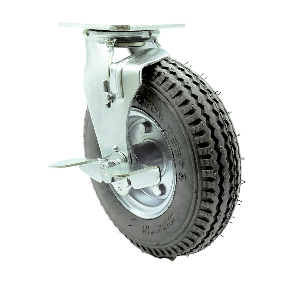 Replacement Caster for Uline Caster H-3328GR-SWB - Swivel Top Plate Caster with 8 in. Gray Pneumatic Wheel & Top Lock Brake