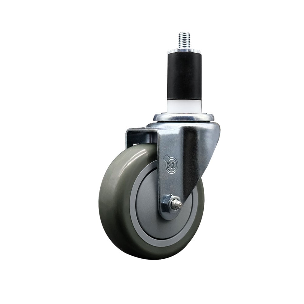 Replacement Caster for Ser-Ware Caster 4B-0050 - Swivel Expanding Stem Caster with 4 in. Gray Polyurethane Wheel & 1.5 in. Stem