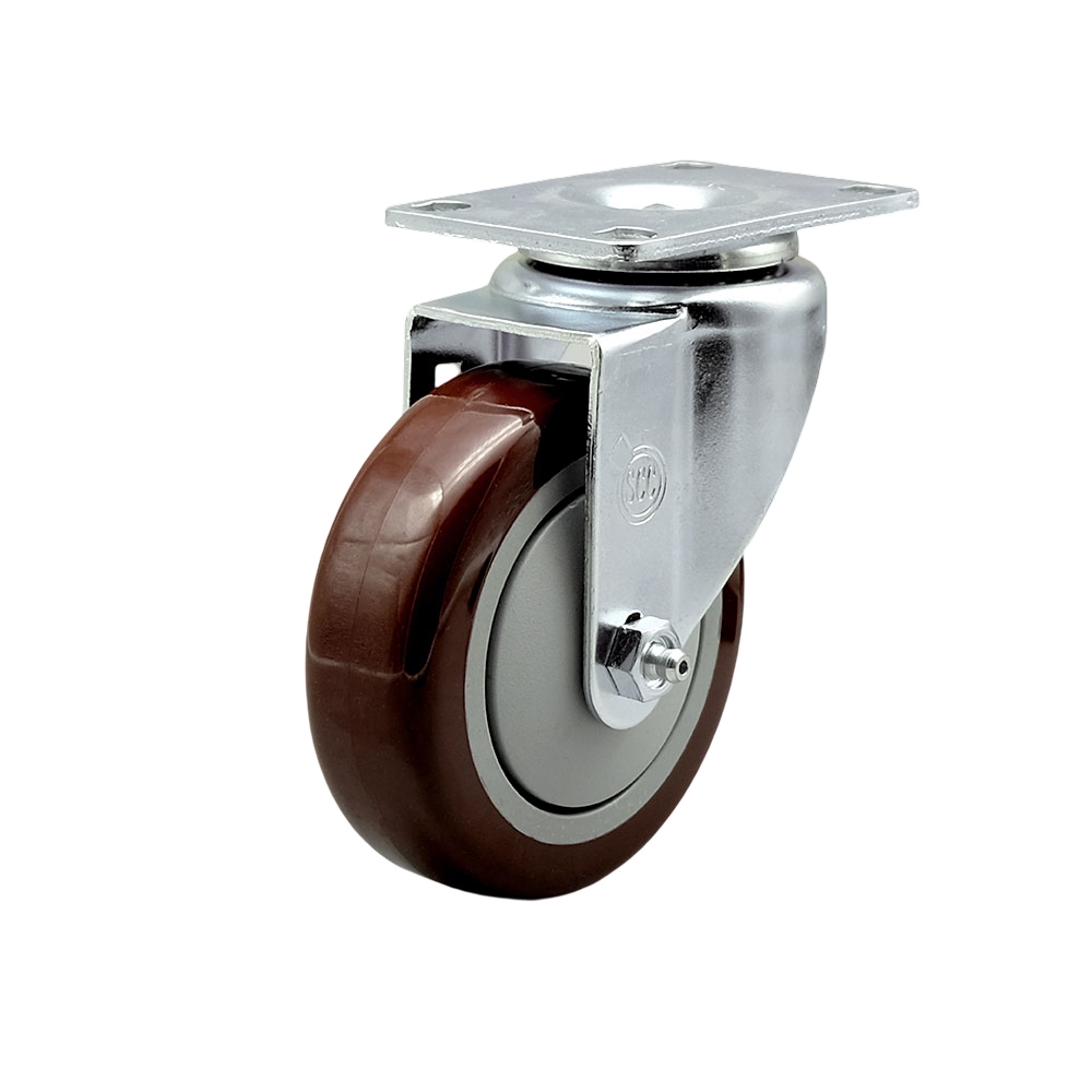 Replacement for Colson Caster 2.04256.95 - Polyurethane Swivel Top Plate Swivel Caster with 4 in. Maroon Wheel - 350 lbs Capacity per Caster