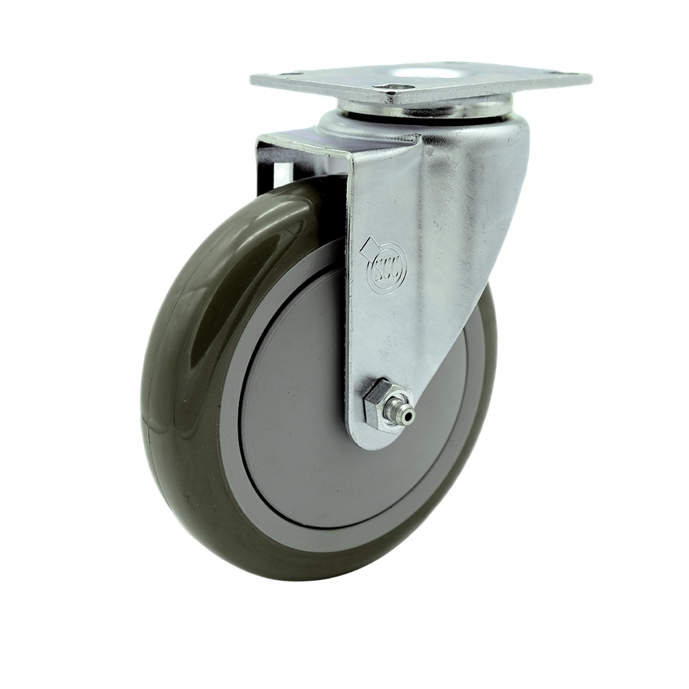 Replacement for Colson Caster 2.05256.95 - Polyurethane Swivel Top Plate Swivel Caster with 5 in. Gray Wheel - 350 lbs Capacity per Caster