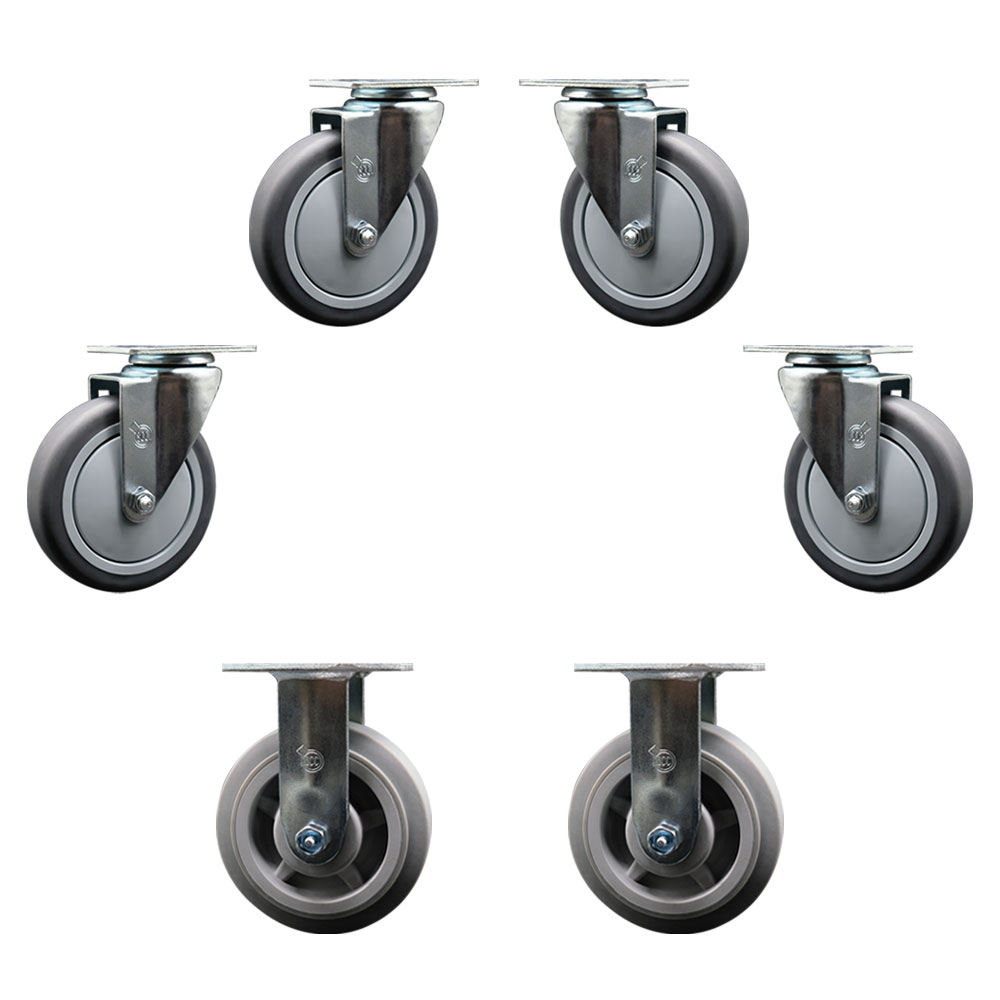 Replacement Caster Set for Magliner U Boat Casters 130067 130063 Heavy Duty Replacement Thermoplastic Rubber Wheels