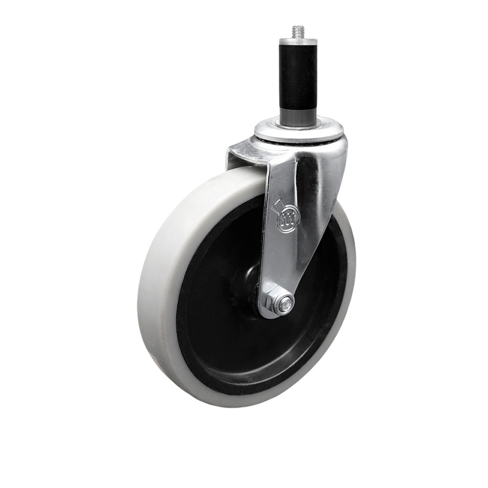 Replacement for Colson Caster 1.05367.441 MTG44 - 5 in. Swivel Thermoplastic Rubber Caster & 1.25 in. Expanding Adapter Stem - 130 lbs per Caster