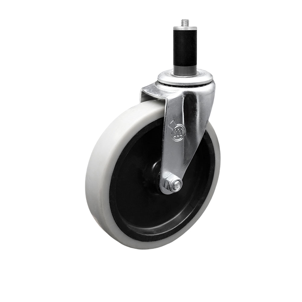 Replacement for Colson Caster 1.05367.441 MTG45 - 5 in. Swivel Thermoplastic Rubber Caster & 1.37 in. Expanding Adapter Stem - 130 lbs per Caster