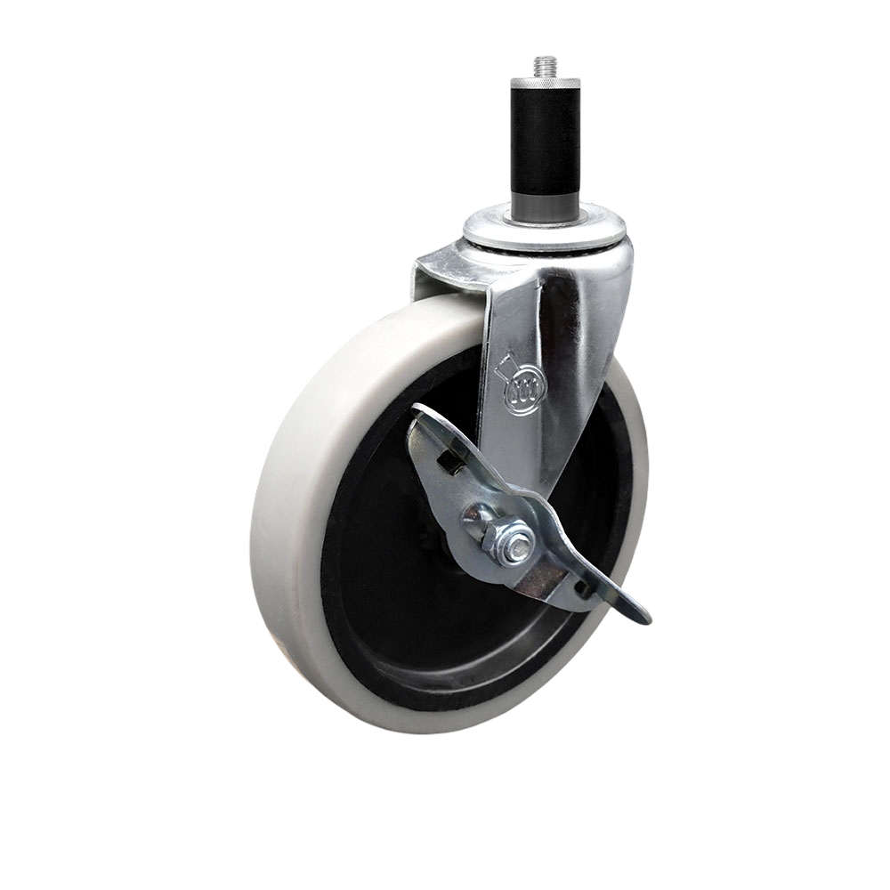Replacement for Colson Caster 1.05367.441 MTG45 BRK3 - 5 in. Swivel Thermoplastic Rubber Caster & 1.37 in. Expanding Adapter Stem & Brake