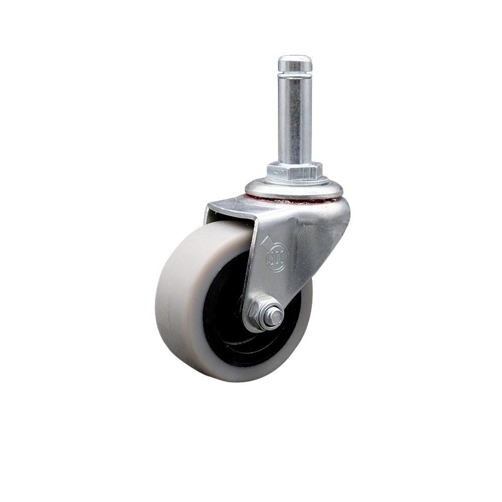 Replacement for Colson Caster 1.02251.441 MTG2 - 2 in. Swivel Thermoplastic Rubber Caster & 0.43 x 1.37 in. Grip Ring Stem - 80 lbs per Caster