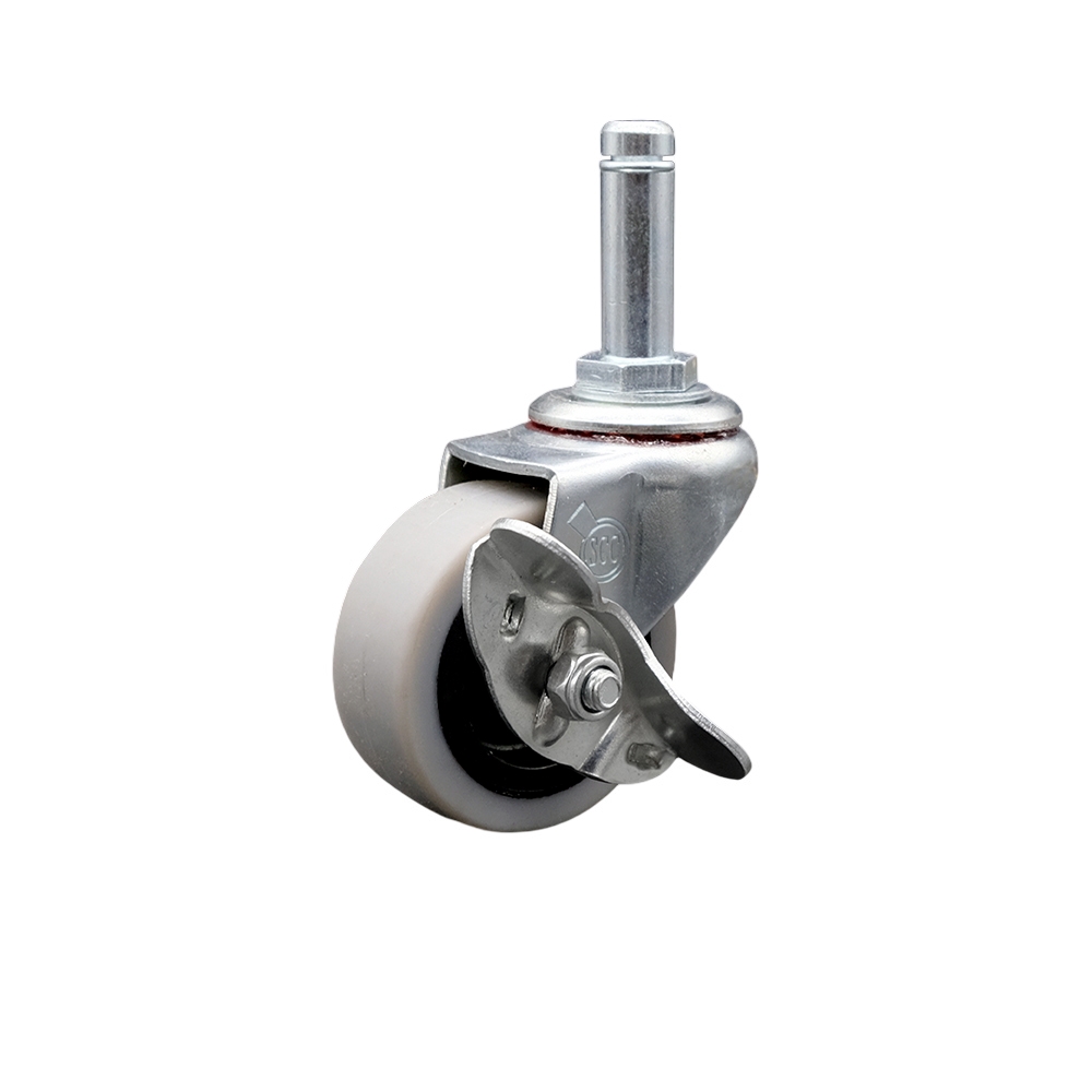 Replacement for Colson Caster 1.02251.441 MTG2 BRK3 - 2 in. Swivel Thermoplastic Rubber Caster & 0.43 x 1.37 in. Grip Ring Stem & Brake