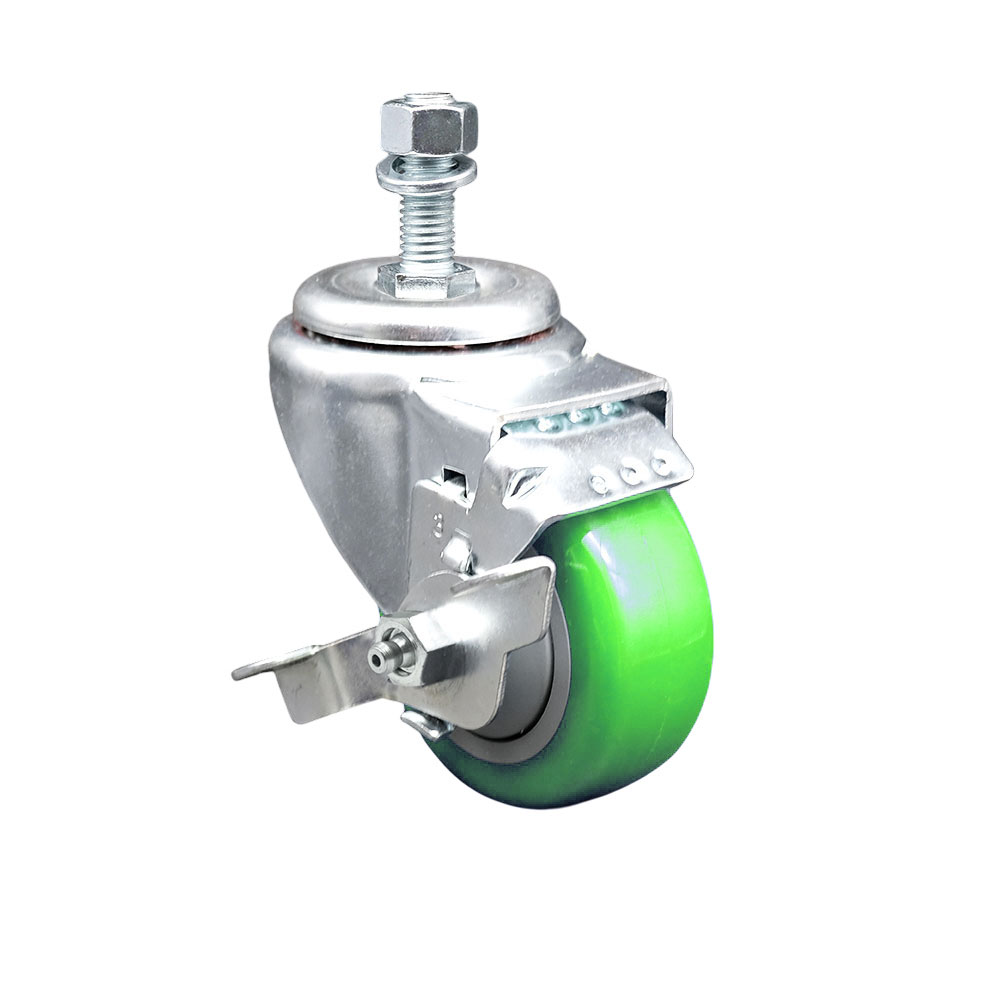 Replacement for Colson Caster 2.03354.92 MTG11 BRK1 - Polyurethane Swivel Threaded Stem Caster - 300 lbs Capacity