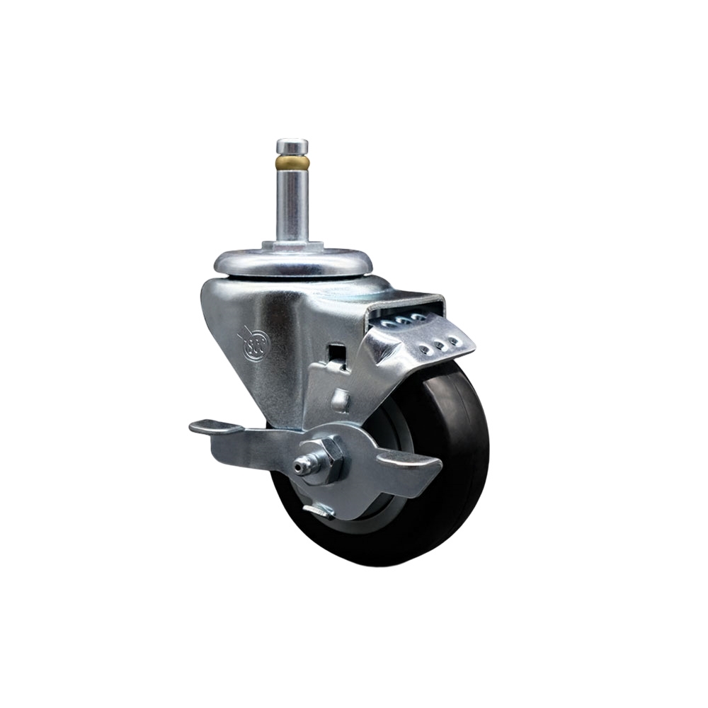 COL-SCC-GR20S314-PPUB-BLK-TLB-845 Replacement for Colson Caster 2.03351.92 MTG7 BRK1 - Polyurethane Swivel Grip Ring Stem Caster - 300 lbs Capacity