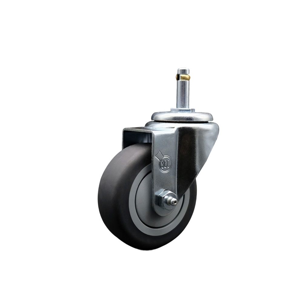 Replacement for Colson Caster 2.03251.445 MTG2 - Thermoplastic Rubber Swivel Grip Ring Stem Caster - 3.5 in. Gray Wheel & 0.43 in. Stem