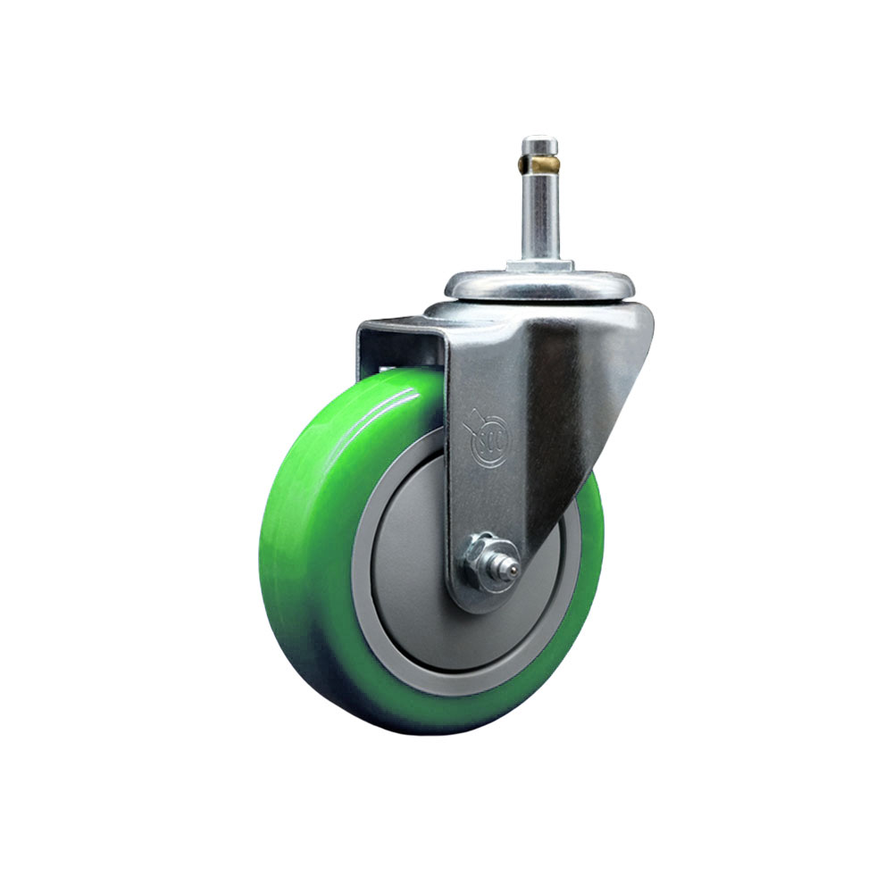 Replacement for Colson Caster 2.04251.95 MTG2 - Polyurethane Swivel Grip Ring Stem Caster with 4 in. Green Wheel & 0.43 in. Stem - 350 lbs Capacity