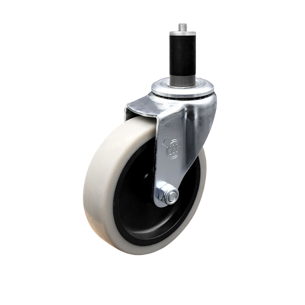Replacement for Colson Caster 1.04367 MTG45 - 4 in. Swivel Thermoplastic Rubber Caster & 1.37 in. Expanding Adapter Stem - 125 lbs per Caster