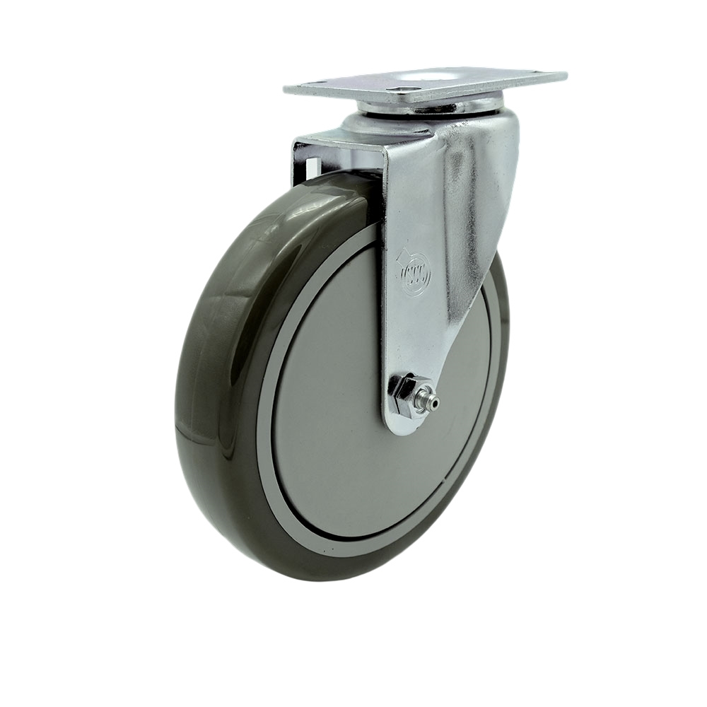 Replacement Caster for IRSG Caster 12705 - Swivel Top Plate Caster with 6 in. Gray Polyurethane Wheel - 350 lbs Capacity per Caster