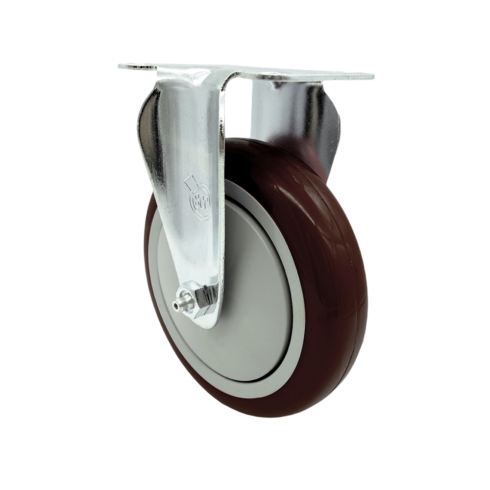 ULI-SCC-SS20R514-PPUB-MRN Replacement Caster for Uline Caster H-7449R - Stainless Steel Rigid Top Plate Caster with 5 in. Maroon Polyurethane Wheel