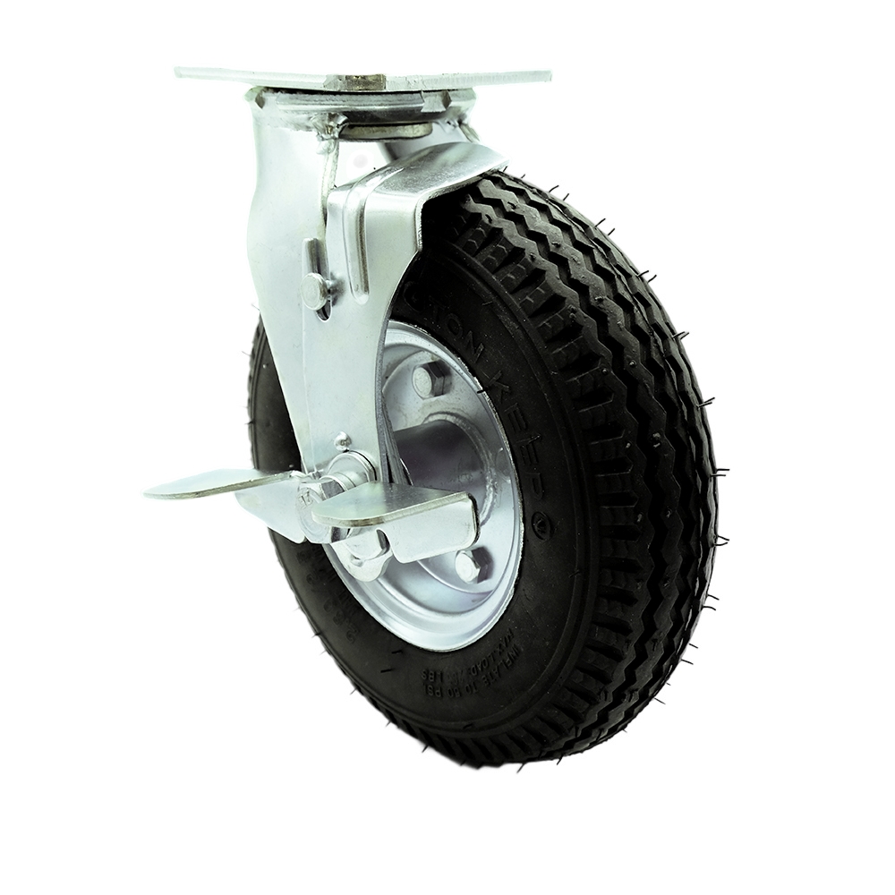 ULI-SCC-100S280-PNB-TLB Replacement Caster for Uline Caster H-3328BL-SWB - Swivel Top Plate Caster with 8 in. Pneumatic Wheel & Top Lock Brake
