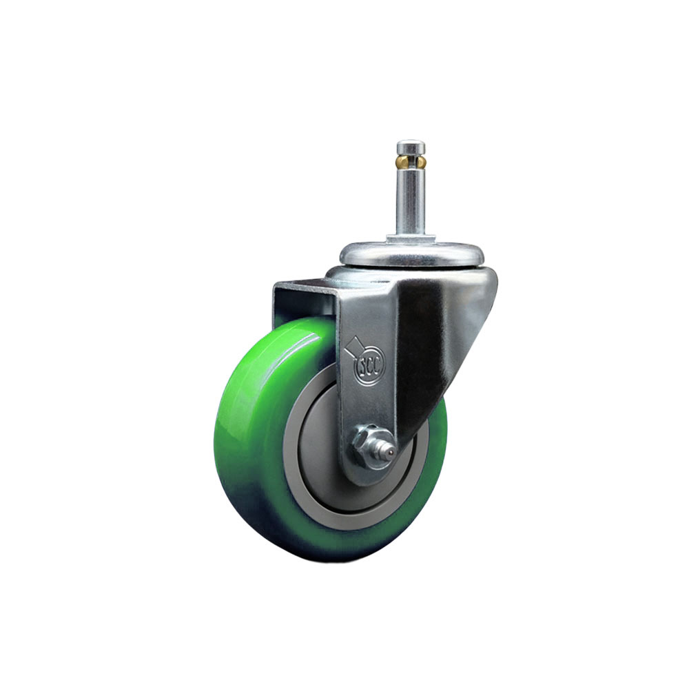 Replacement for Colson Caster 2.03251.95 MTG2 - Polyurethane Swivel Grip Ring Stem Caster with 3.5 in. Green Wheel & 0.43 in. Stem