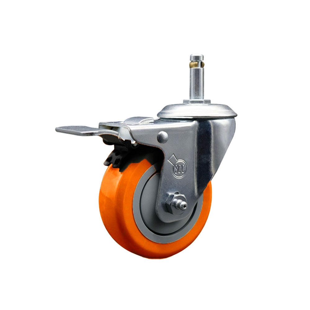 Replacement for Colson Caster 2.03251.95 MTG7 BRK5 - Polyurethane Swivel Grip Ring Stem Caster with 3.5 in. Orange Wheel & 0.845 in. Stem