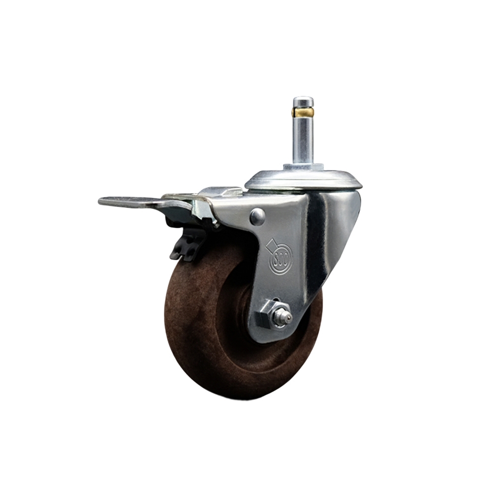 Replacement for Colson Caster 2.03251.52 HT MTG2 BRK5 - High Temperature Glass Filled Nylon Swivel Grip Ring Stem Caster with 3.5 in. Brown Wheel