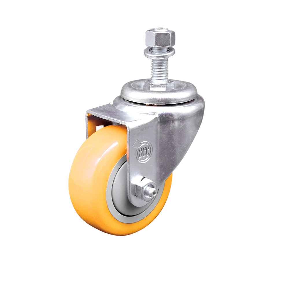 Replacement for Colson Caster 2.03354.92 MTG11 - Polyurethane Swivel Threaded Stem Caster with 3 in. Yellow Wheel & 0.5 x 1 in. Stem