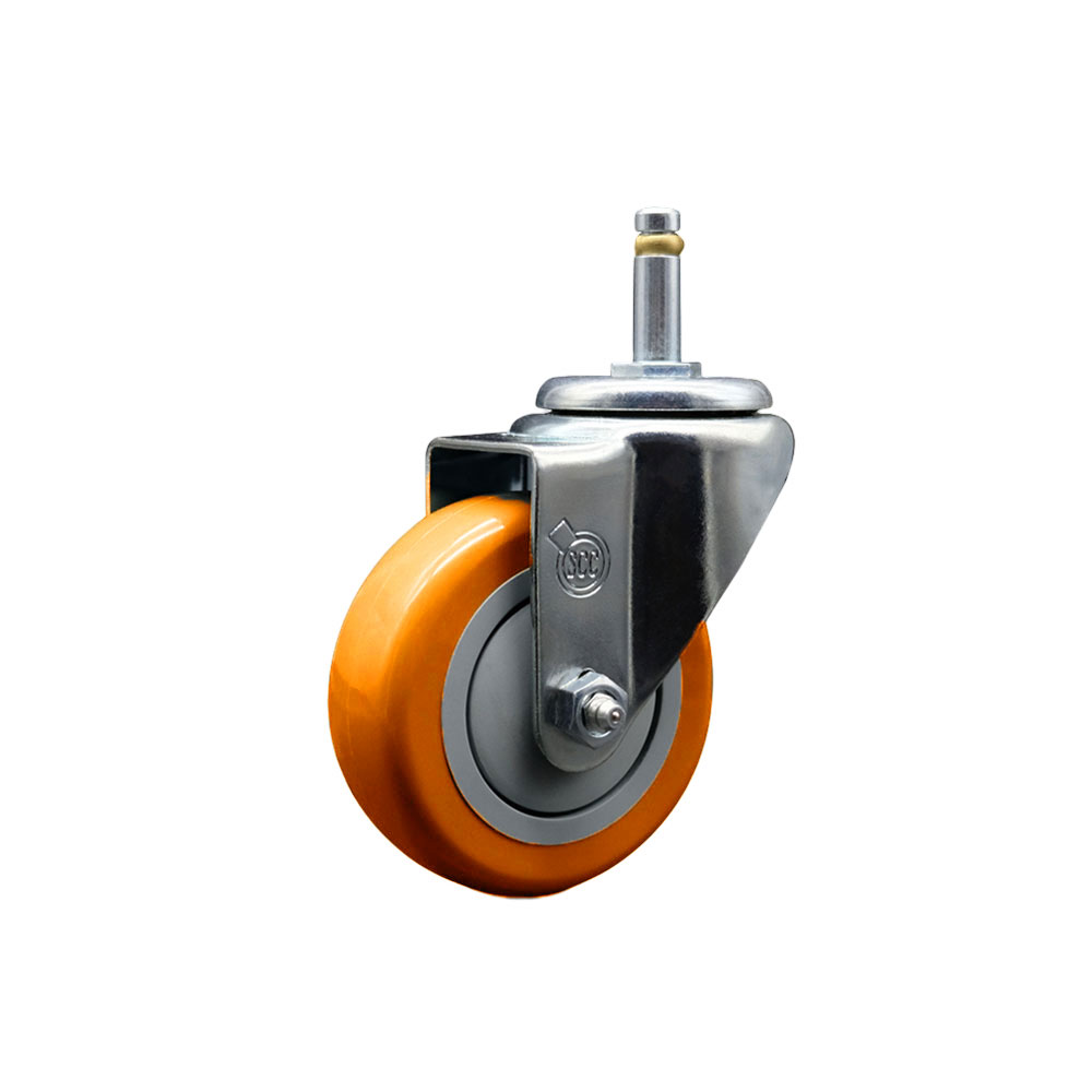 Replacement for Colson Caster 2.03251.95 MTG2 - Polyurethane Swivel Grip Ring Stem Caster with 3.5 in. Orange Wheel & 0.43 in. Stem