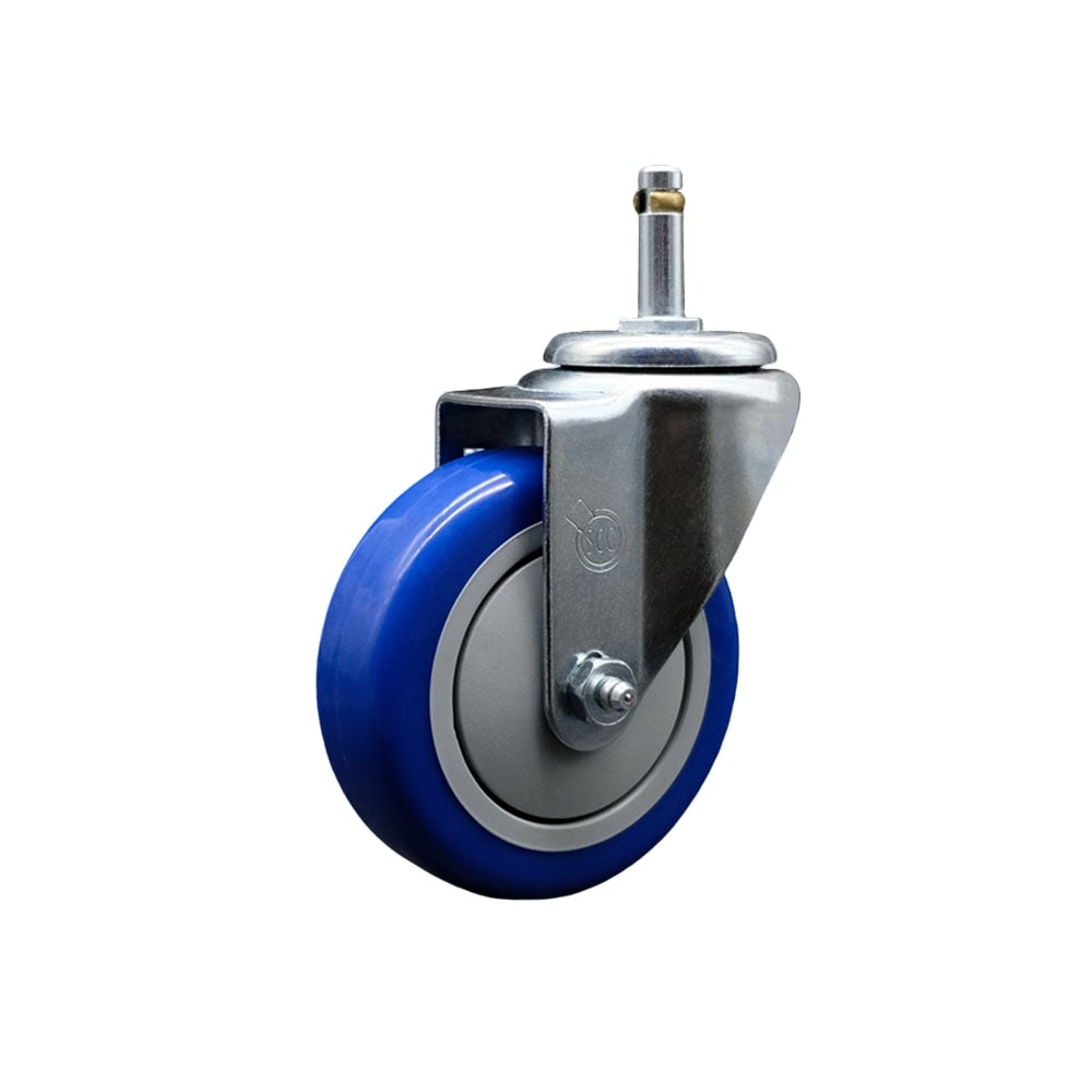Replacement for Colson Caster 2.04251.95 MTG2 - Polyurethane Swivel Grip Ring Stem Caster with 4 in. Blue Wheel & 0.43 in. Stem - 350 lbs Capacity