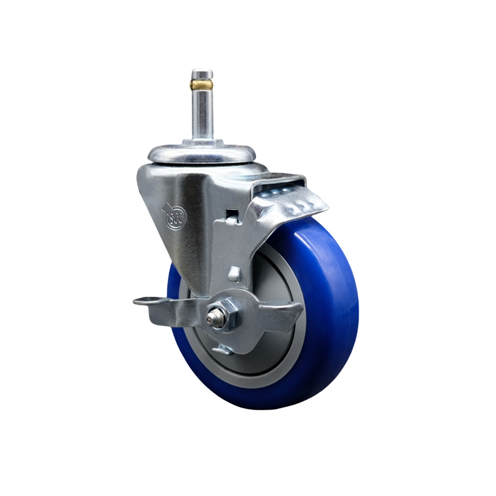 COL-SCC-GR20S414-PPUB-BLUE-TLB-845 Replacement for Colson Caster 2.04251.95 MTG7 BRK1 - Polyurethane Swivel Grip Ring Stem Caster - 350 lbs Capacity
