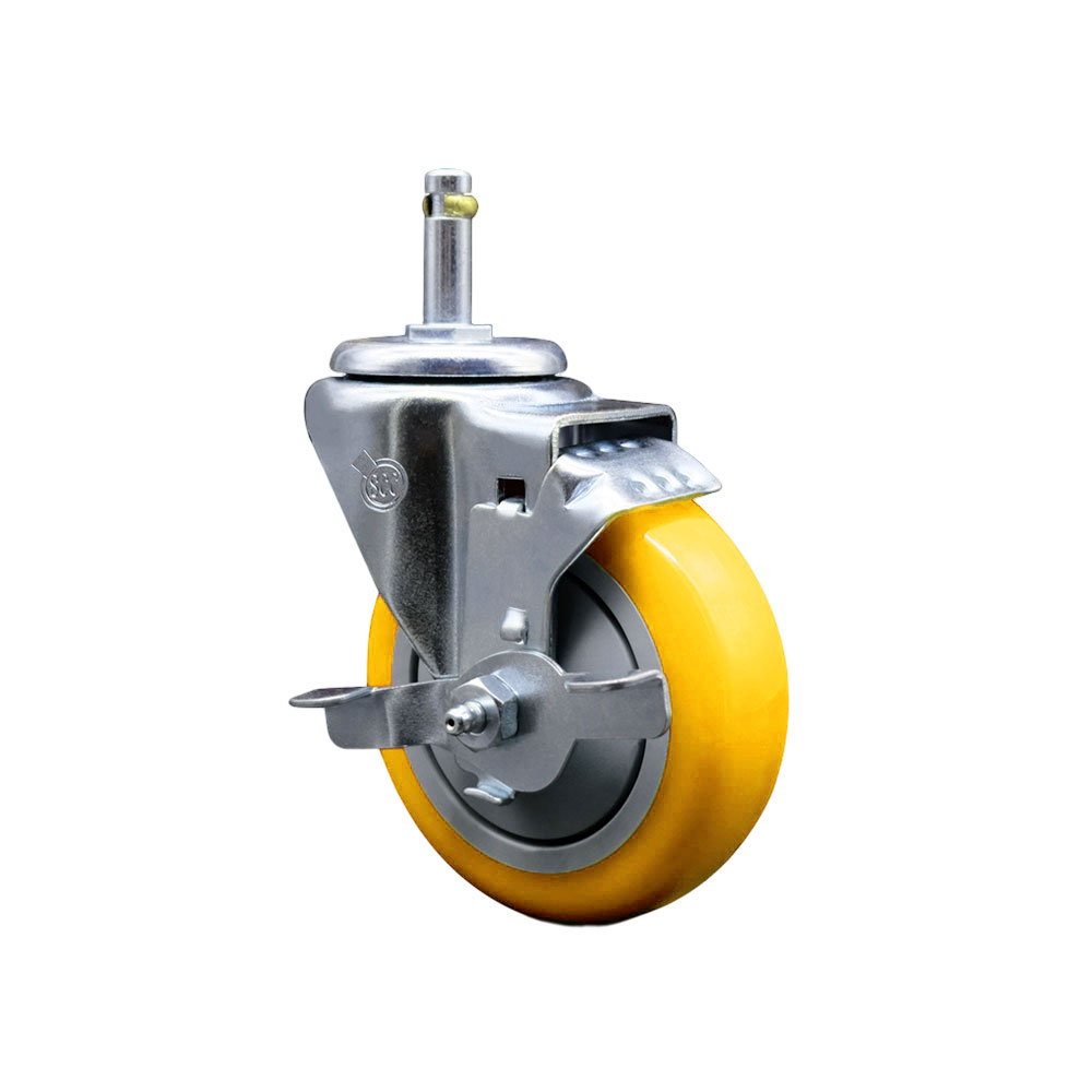 COL-SCC-GR20S414-PPUB-YEL-TLB-845 Replacement for Colson Caster 2.04251.95 MTG7 BRK1 - Polyurethane Swivel Grip Ring Stem Caster - 350 lbs Capacity
